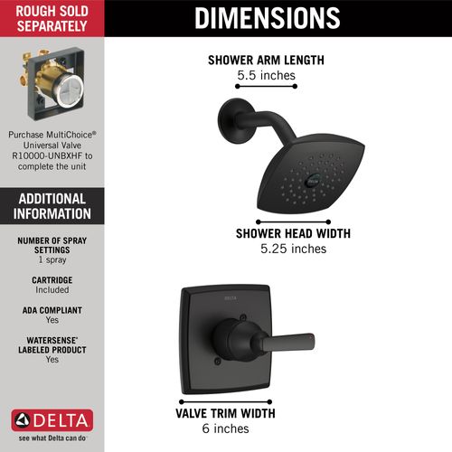 Main product image of Ashlyn Monitor 14 Series Shower Trim (Matte Black), T14264-BL