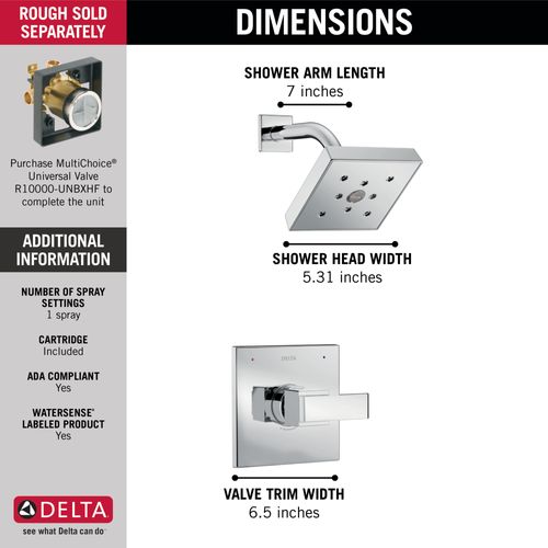 Main product image of Ara Monitor 14 Series H2Okinetic Shower Trim (Chrome), T14267