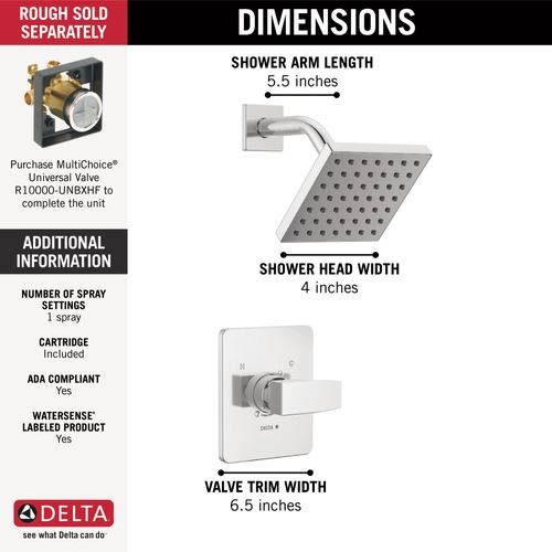 Main product image of T14267-PP Modern Monitor 14 Series Shower Trim (Chrome)