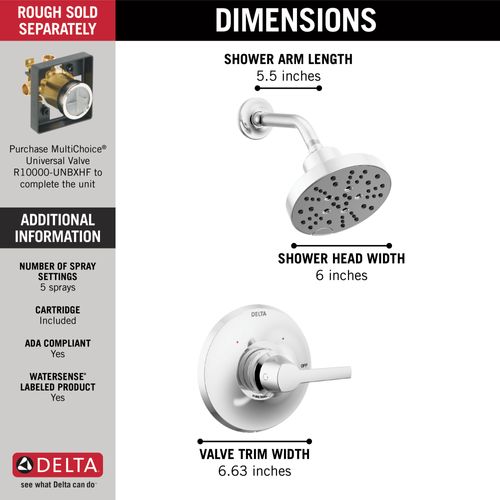 Main product image of Galeon 14 Series Shower Trim with H2OKinetic, 1.75 GPM (Lumicoat Chrome), T14272-PR