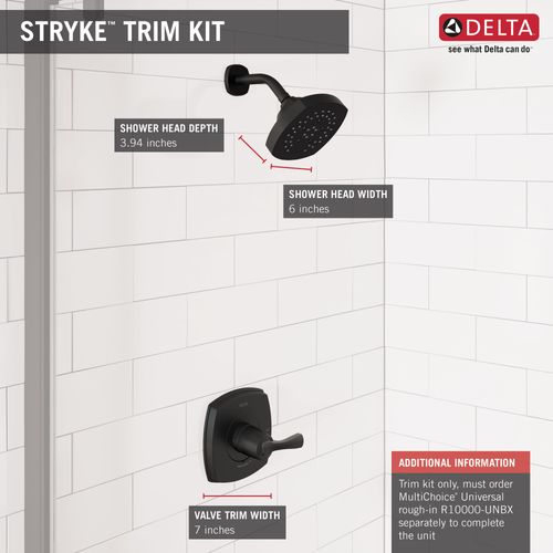 Main product image of T14276-BL Stryke 14 Series Shower Only (Matte Black)
