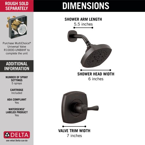 Main product image of Stryke 14 Series Shower Only, 1.75 GPM (Venetian Bronze), T14276-RB