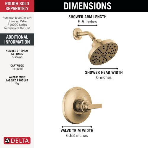 Main product image of Tetra 14 Series Shower Trim, 1.75 GPM (Lumicoat Champagne Bronze), T14289-CZ-PR