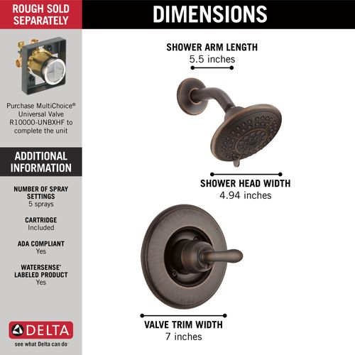 Main product image of Linden Monitor 14 Series Shower Trim (Venetian Bronze), T14294-RB
