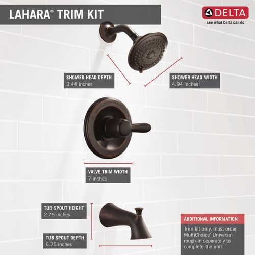 Main product image of Lahara Monitor 14 Series Tub & Shower Trim (Venetian Bronze), T14438-RB