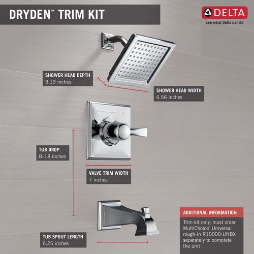 Main product image of T14451 Dryden Monitor 14 Series Tub & Shower Trim (Chrome)