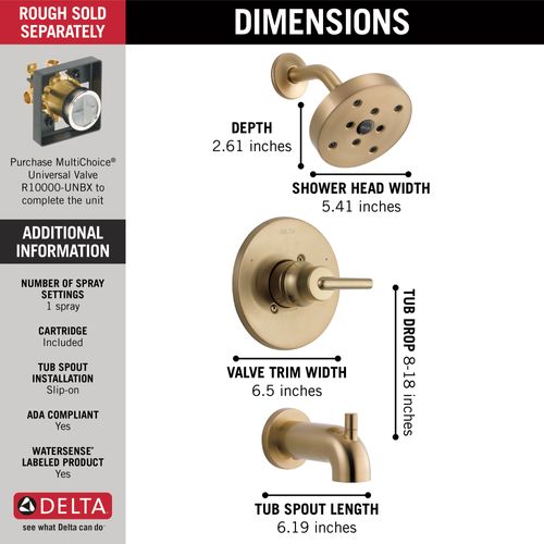 T14459-CZ - Delta T14459-CZ - Trinsic Monitor 14 Series H2OKinetic Tub ...