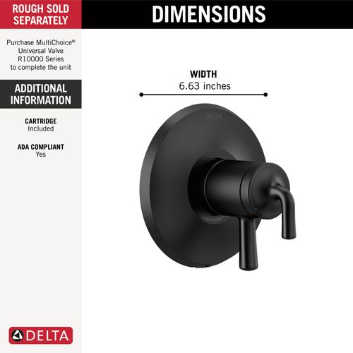 Main product image of Kayra Monitor 17 Series Valve Trim Only (Matte Black), T17033-BL