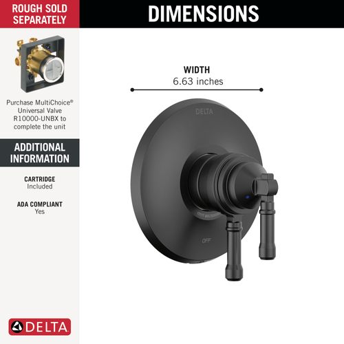 Main product image of Broderick 17 Series Valve Only Trim (Matte Black), T17084-BL