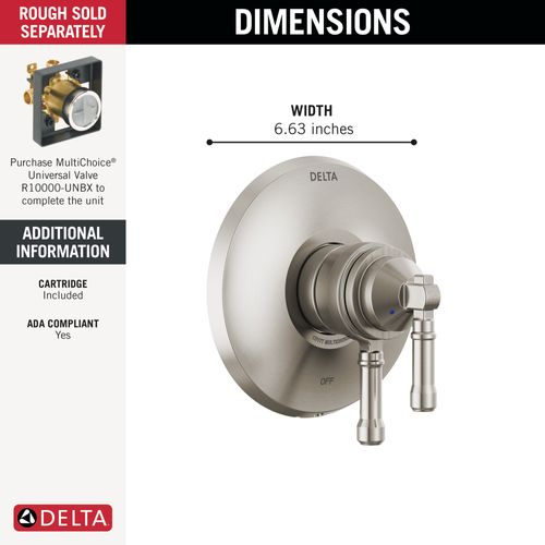 Main product image of Broderick 17 Series Valve Only Trim (Lumicoat Stainless), T17084-SS-PR