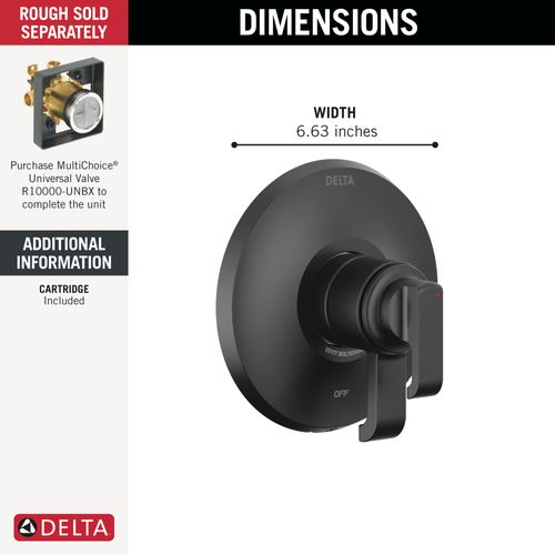 Main product image of Tetra 17 Series Valve Only Trim (Matte Black), T17089-BL