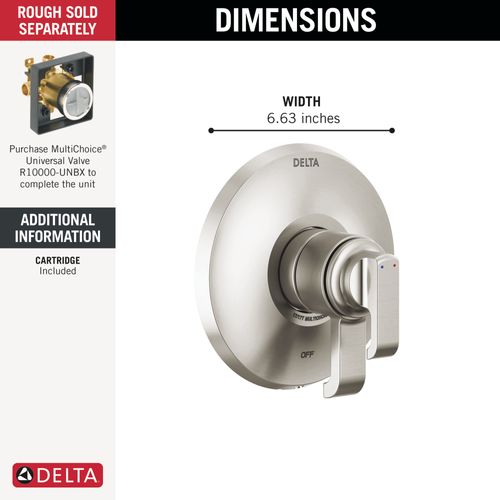 Main product image of Tetra 17 Series Valve Only Trim (Lumicoat Stainless), T17089-SS-PR