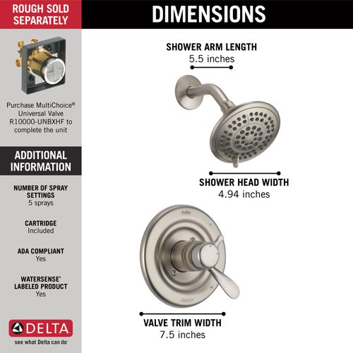 Main product image of Classic Monitor 17 Series Shower Trim (Stainless), T17230-SS