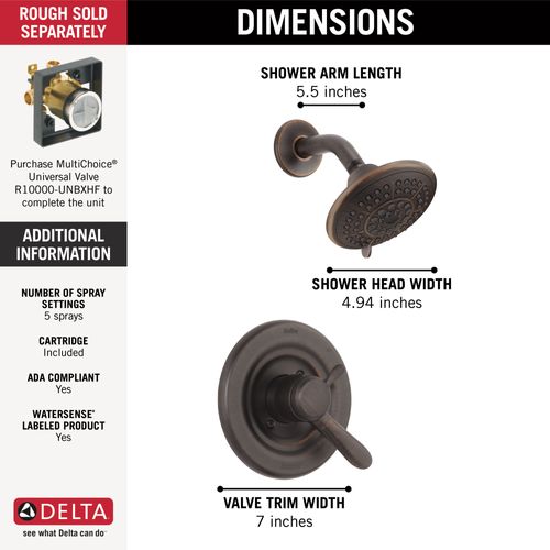 Main product image of Lahara Monitor 17 Series Shower Trim (Venetian Bronze), T17238-RB