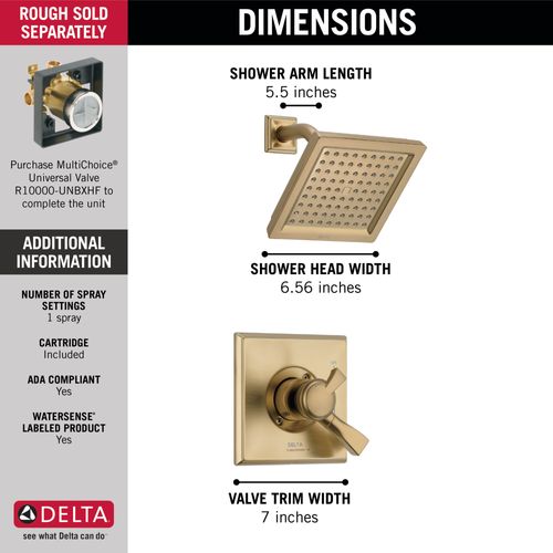 Main product image of Dryden Monitor 17 Series Shower Trim (Champagne Bronze), T17251-CZ-WE