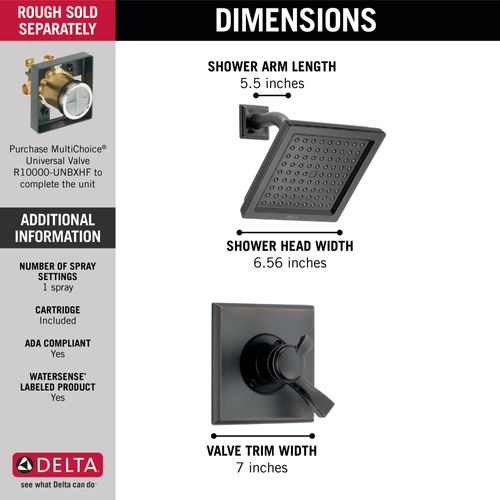 Main product image of T17251-RB-WE Dryden Monitor 17 Series Shower Trim (Venetian Bronze)