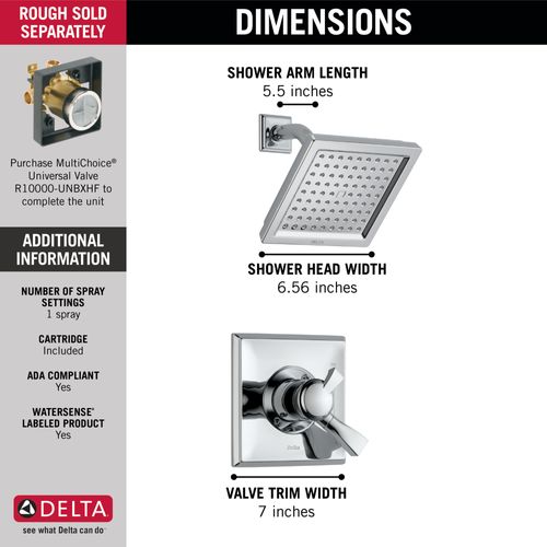 Main product image of T17251-WE Dryden Monitor 17 Series Shower Trim (Chrome)