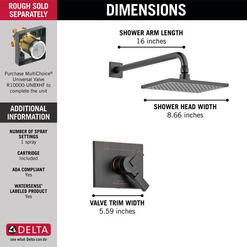 Main product image of T17253-RB-WE Vero Monitor 17 Series Shower Trim (Venetian Bronze)