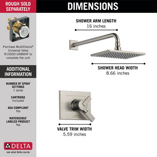 Main product image of T17253-SS-WE Vero Monitor 17 Series Shower Trim (Stainless)