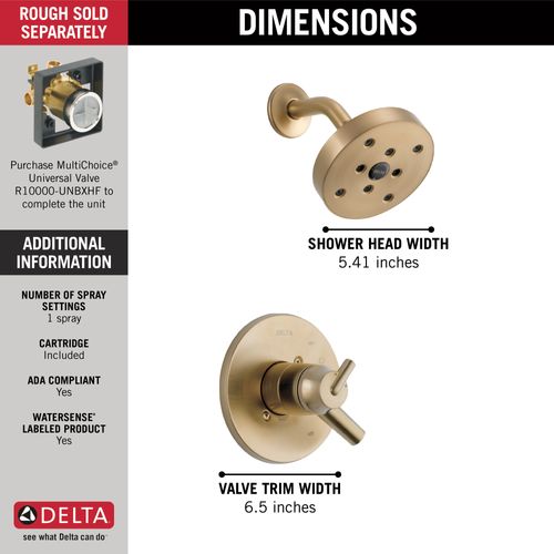 Main product image of Trinsic Monitor 17 Series H2OKinetic Shower Trim (Champagne Bronze), T17259-CZ
