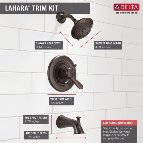 Main product image of Lahara Monitor 17 Series Tub & Shower Trim (Venetian Bronze), T17438-RB