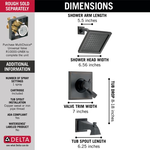 Main product image of T17451-RB Dryden Monitor 17 Series Tub & Shower Trim (Venetian Bronze)