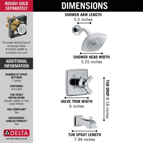 Main product image of Ashlyn Monitor 17 Series Tub & Shower Trim (Chrome), T17464