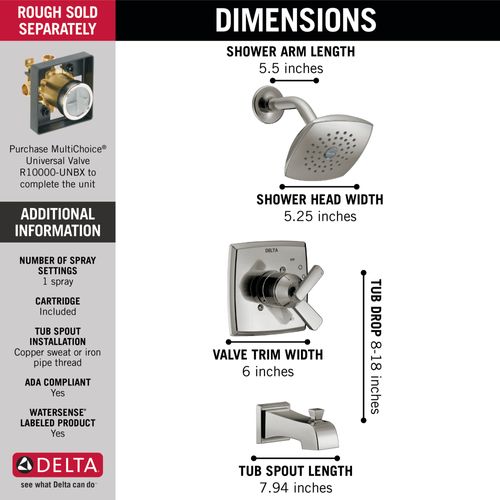 Main product image of Ashlyn Monitor 17 Series Tub & Shower Trim (Stainless), T17464-SS