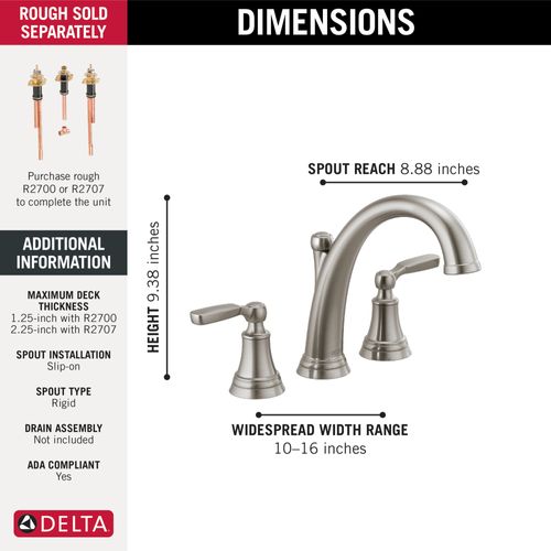 Main product image of Woodhurst Roman Tub Trim (Stainless), T2732-SS