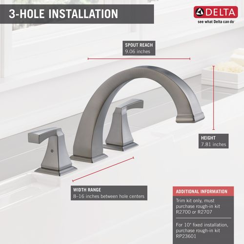Main product image of Dryden Roman Tub Trim (Stainless), T2751-SS