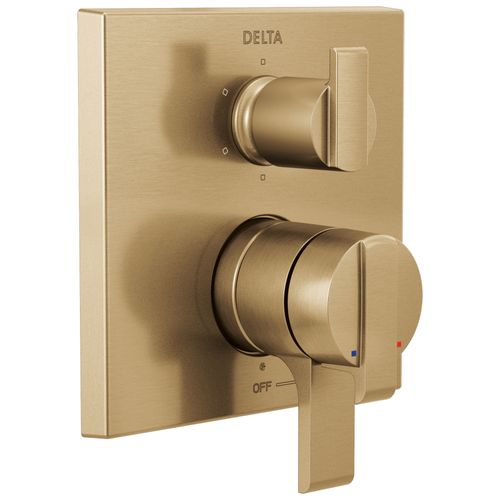 Main product image of Ara Angular Modern Monitor 17 Series Valve Trim with 6-Setting Integrated Diverter (Champagne Bronze), T27967-CZ