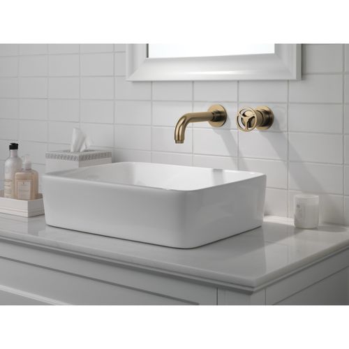 Main product image of Trinsic Single Handle Wall Mount Bathroom Faucet Trim, 1.2 GPM (Champagne Bronze), T3558LF-CZWL