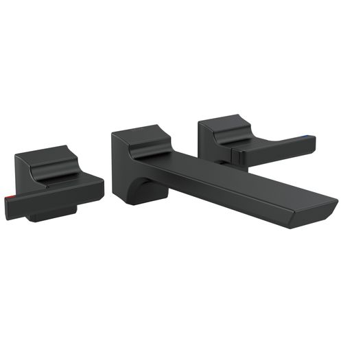 Main product image of Pivotal Two-Handle Wall Mount Bathroom Faucet Trim (Matte Black), T3599LF-BLWL