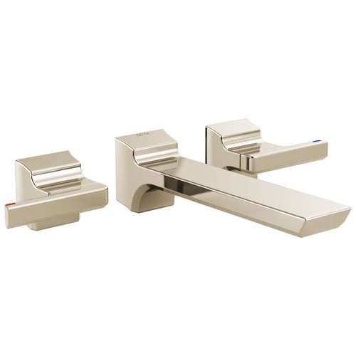 Main product image of Pivotal 2 Handle Wall Mount Bathroom Faucet Trim (Lumicoat Polished Nickel), T3599LF-PN-PR-WL