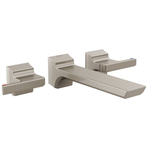 Main product image of Pivotal Two Handle Wall Mount Bathroom Faucet Trim, 1.20 GPM (Lumicoat Stainless), T3599LF-SS-PR-WL