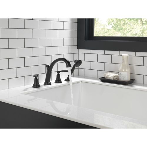 Main product image of Woodhurst Roman Tub with Hand Shower Trim (Matte Black), T4732-BL