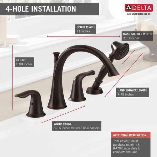 Main product image of Lahara Roman Tub w/ Handshower Trim (Venetian Bronze), T4738-RB