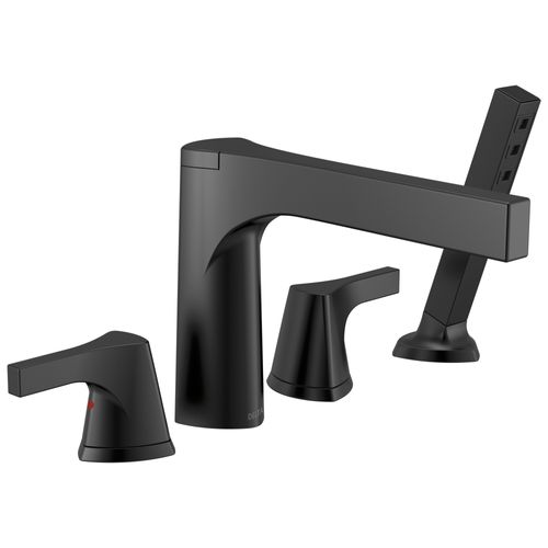 Main product image of Zura 4-hole Roman Tub w/ Handshower Trim (Matte Black), T4774-BL