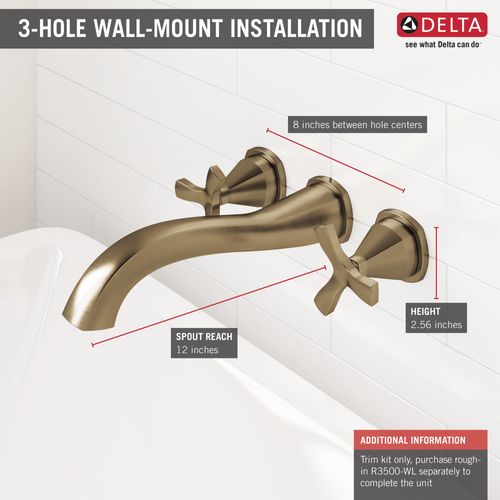 Main product image of Stryke Wall Mounted Tub Filler (Champagne Bronze)