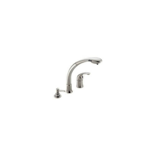 Main product image of Single Handle Pull-Out Faucet with Soap Dispenser - Brilliance Stainless