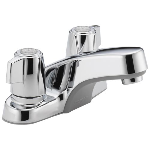 Core Two Handle Blade Bathroom Faucet w/ Metal Push Pop-Up Drain (Chrome)