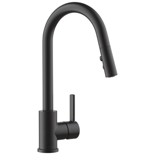 Main product image of Precept Single Handle Pull Down Kitchen Faucet, 1 or 3-Hole 8" Installation w/ 2 Function Pull Down Sprayer (Matte Black), P7946LF-BL