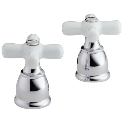 Main product image of Single Metal Cross Handle Kit w/ Button and Screw (Chrome)