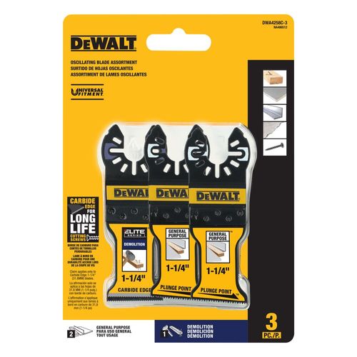 Main product image of General Purpose & Demolition Oscillating Blade Combo (3 PK), DWA4258C-3
