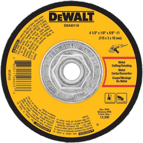 Main product image of Metal Grinding Wheel 4-1/2" x 1/8" x 5/8"-11, DWA4511H