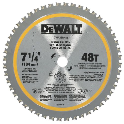 Main product image of 7-1/4" 48T, Metal Cutting Saw Blade, DWAM71448