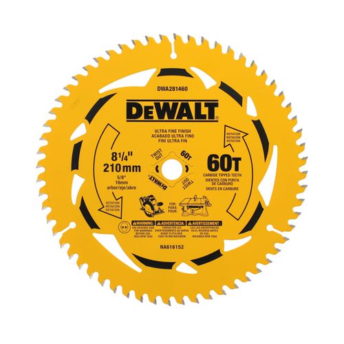 Main product image of 8-1/4" 60T Circular Saw Blade, DWA281460