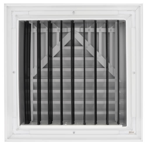 Main product image of 10" x 10" (Wall Opening Size) 3-Way Aluminum Square Ceiling Diffuser (White)