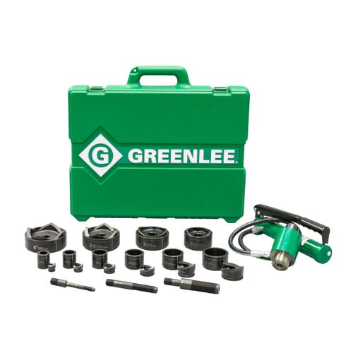 Main product image of 1/2" - 4" 11-Ton Hydraulic Knockout Kit with Hand Pump and Slug-Buster, 7310SB