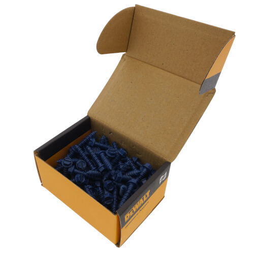 Main product image of 1/4" x 1-1/4" UltraCon Hex Washer Head Screws, Blue (Box of 100)